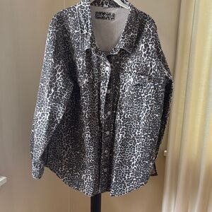 Animal Print jean Jacket. Size XL